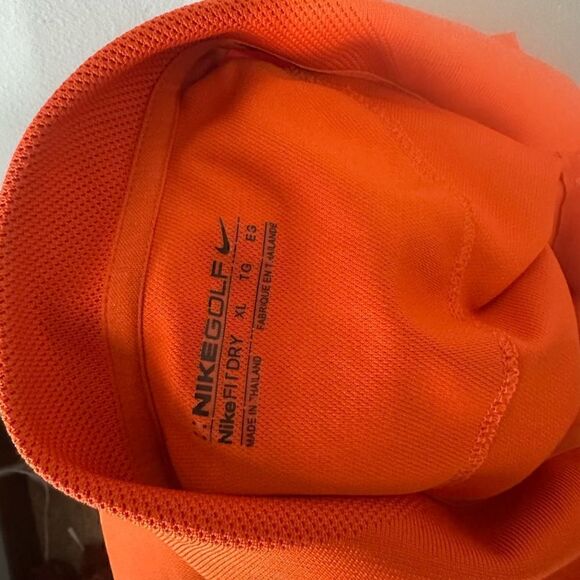 Nike FitDry Mens XL TG Orange Short Sleeve Polo - Picture 5 of 7